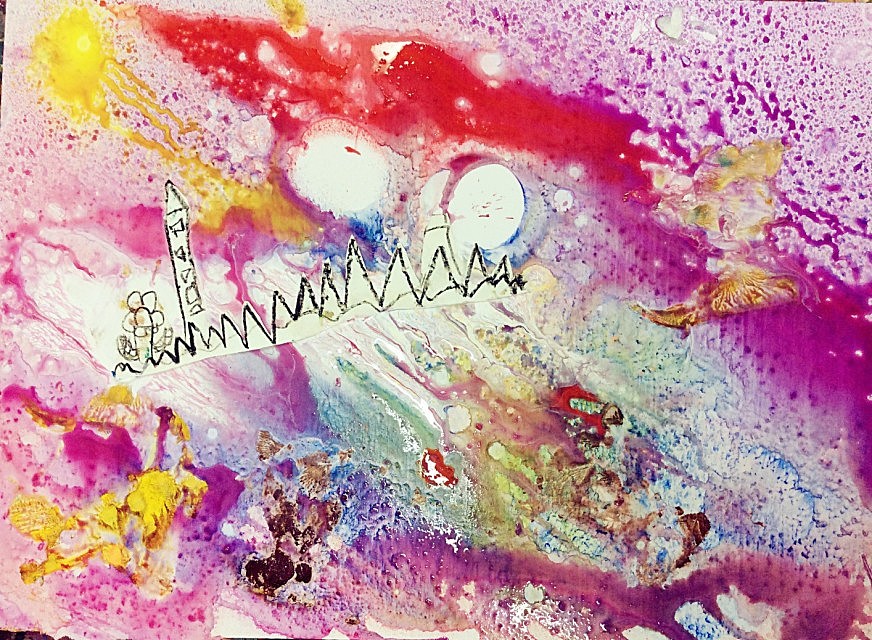 喷绘加拼贴 主题：太空