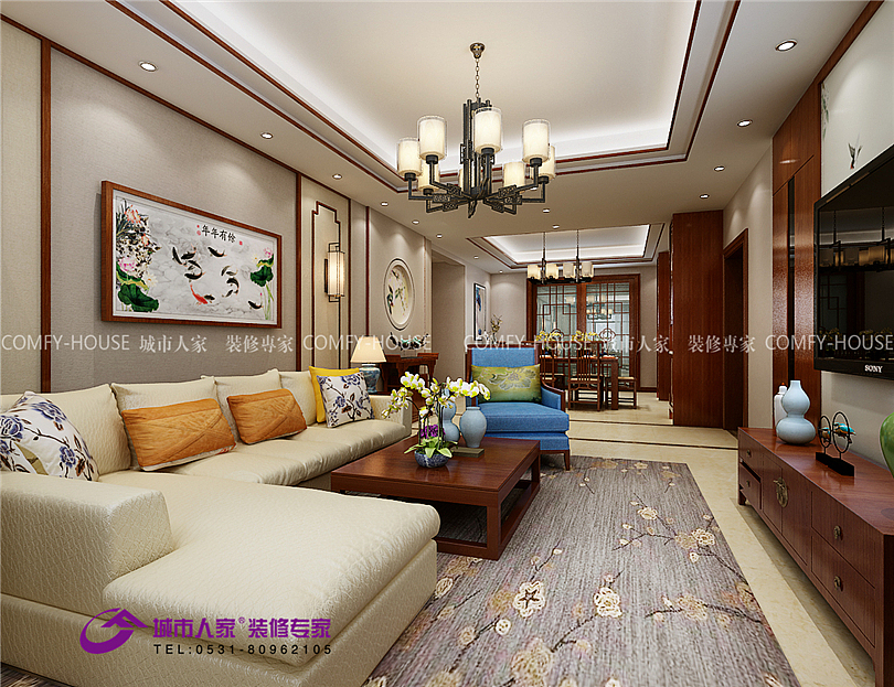 ​大户型鉴赏丨海珀天沅180平四室两厅新中式风格案例