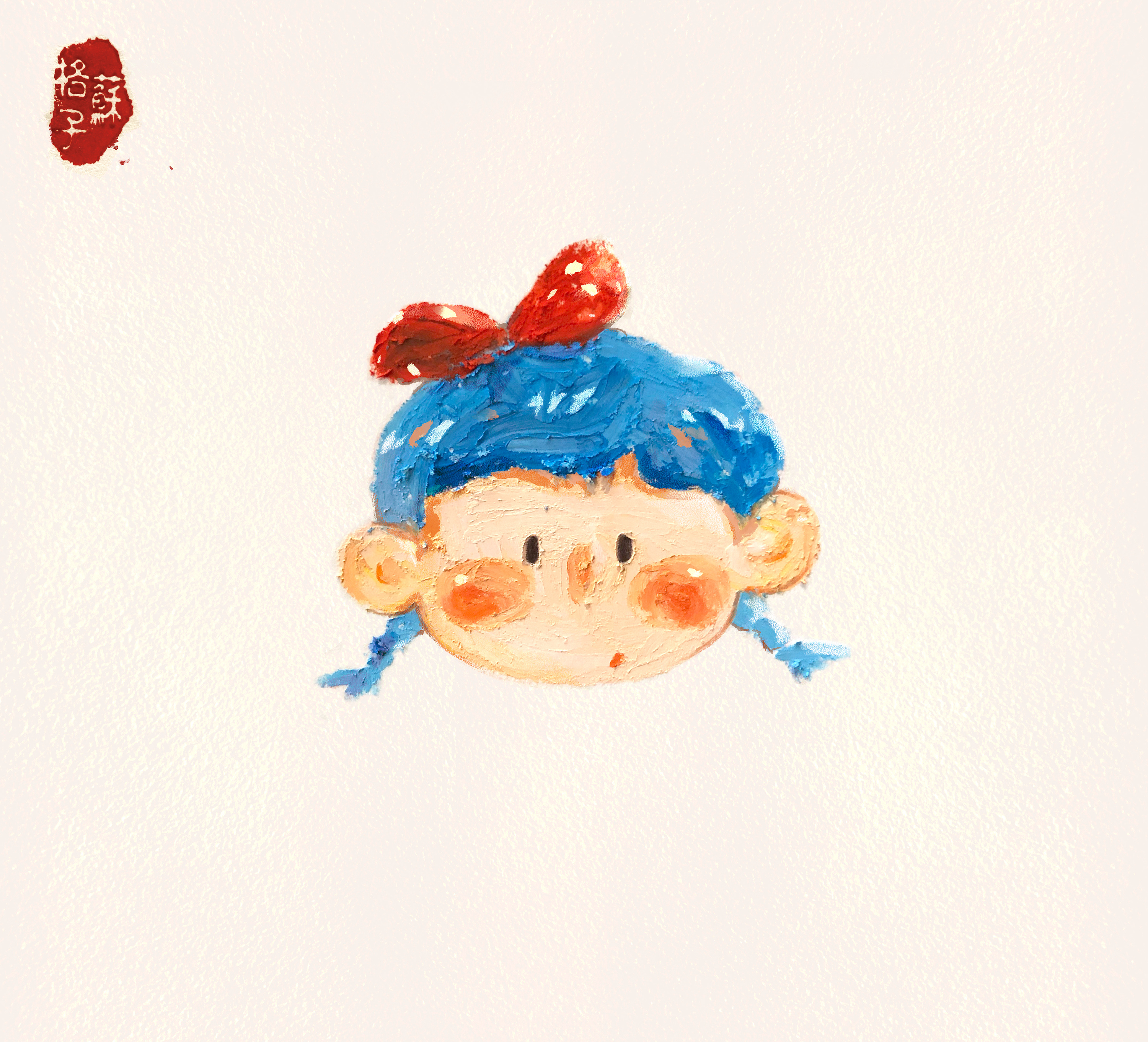 超可爱油画棒头像和插画集合