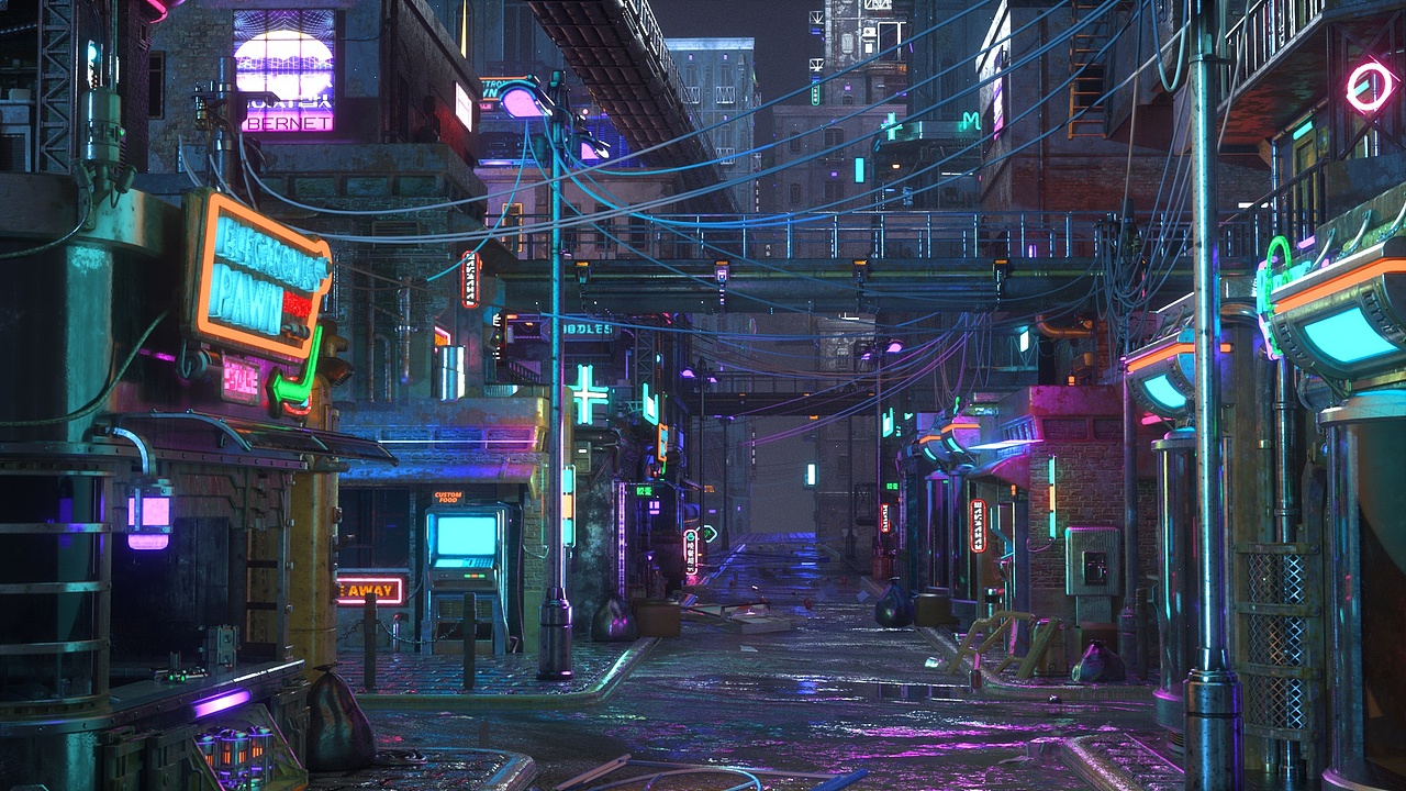 赛博朋克概念图