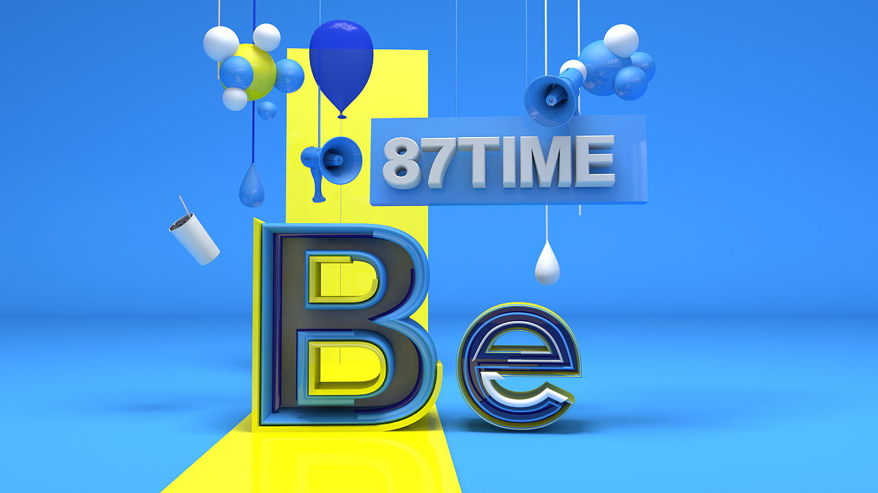 c4d 立体字母 海报