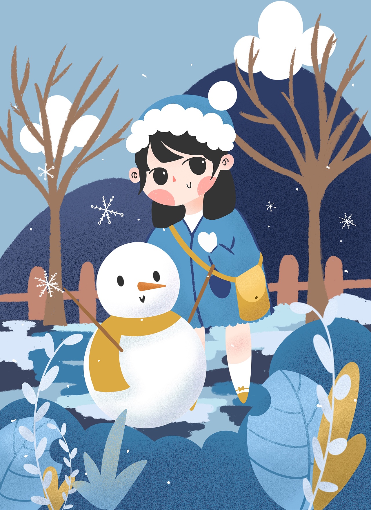 冬日雪景|插画|商业插画|大悦儿_Aimee - 原创作品 - 站酷 (ZCOOL)