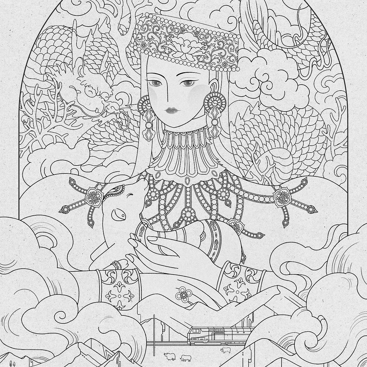 SIA x 布达拉宫 x 薇卷(图ZMjgwMDI3NTUy) - 商业插画 - 站酷设计师薇卷原创素材 - 站酷ZCOOL