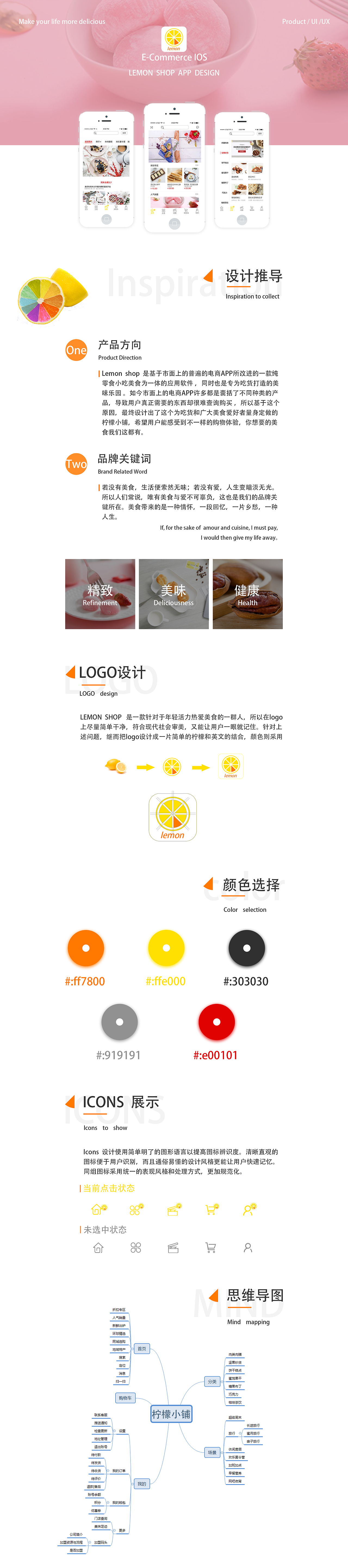 lemon shop APP（唯有愛與美食不可辜負(fù)）（圖ZOTcxMDM4MDg=） - APP界面 - 站酷設(shè)計(jì)師檸檬酸牙呀原創(chuàng)素材 - 站酷ZCOOL