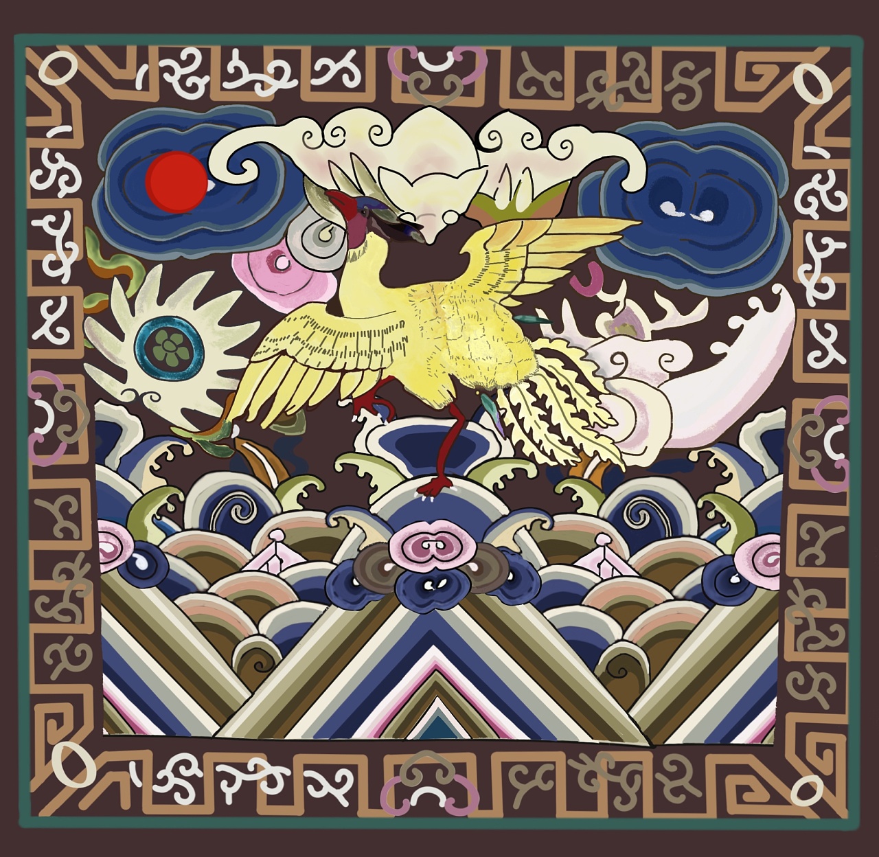 九品文官练雀补子