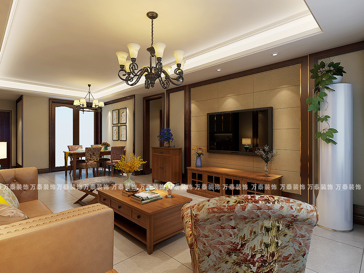 济南室内装修济南万泰装饰恒大龙奥御苑美式乡村效果图分享