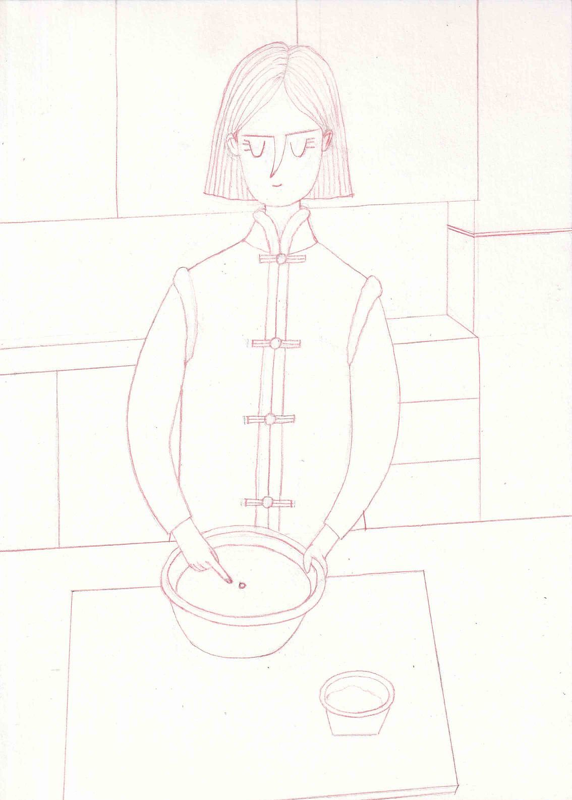 过年插画【春节童谣】二十八,把面发