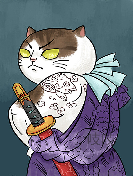 猫咪浮世绘武士