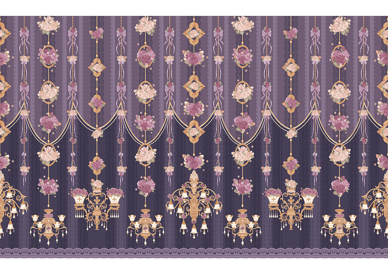 lolita印花-花与吊灯（图ZMTM0NTQ0OTA4） - 艺术插画 - 站酷设计师是啾啾讷原创素材 - 站酷ZCOOL