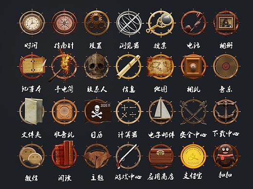 复古icon图标设计（个人主页-ZNDAxMjg5NDQ=） - 图标 - 站酷设计师等等超级无敌原创素材 - 站酷ZCOOL