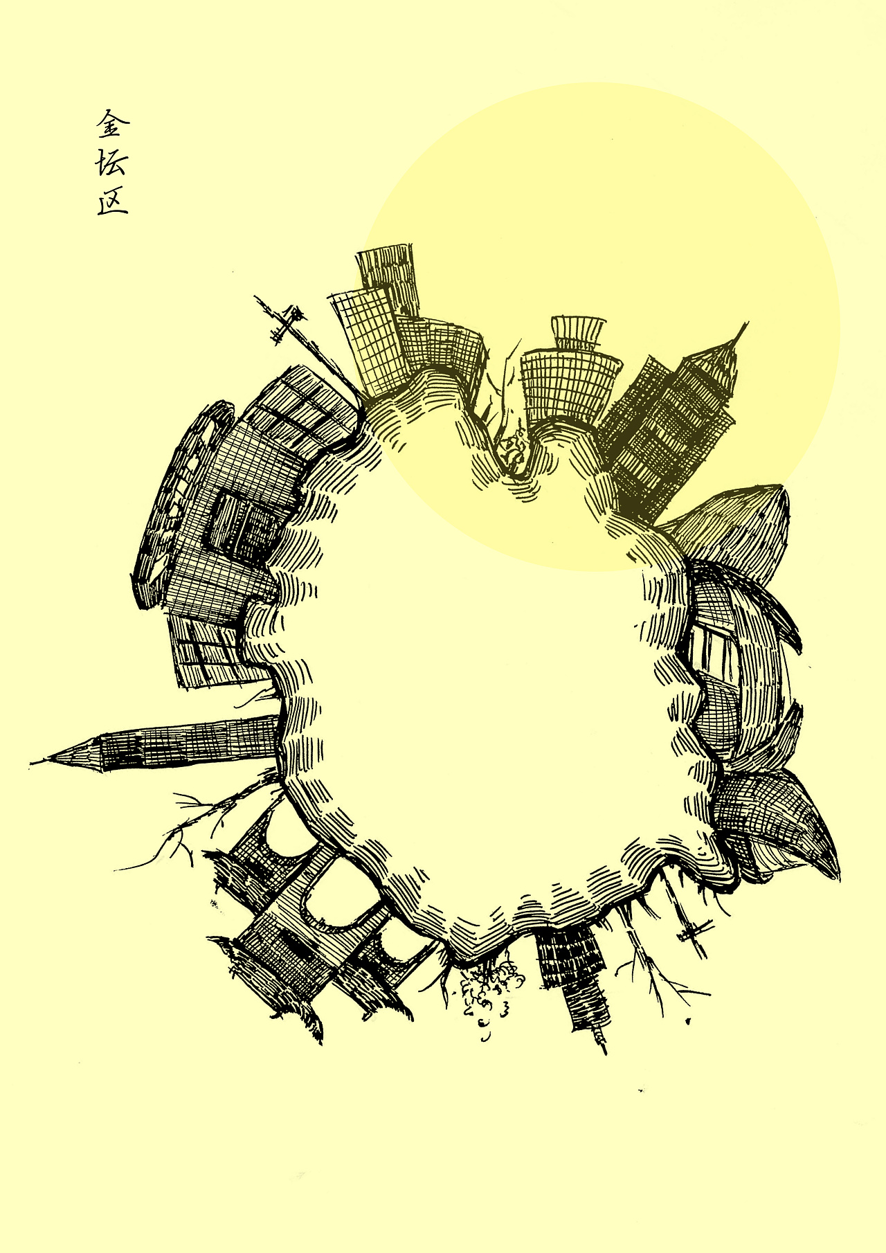 创意手绘地图"关于常州"