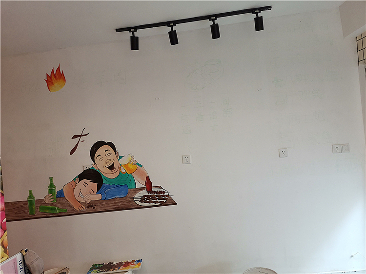 连云港墙绘烧烤店写字画画h 新视角墙体彩绘工作室出品