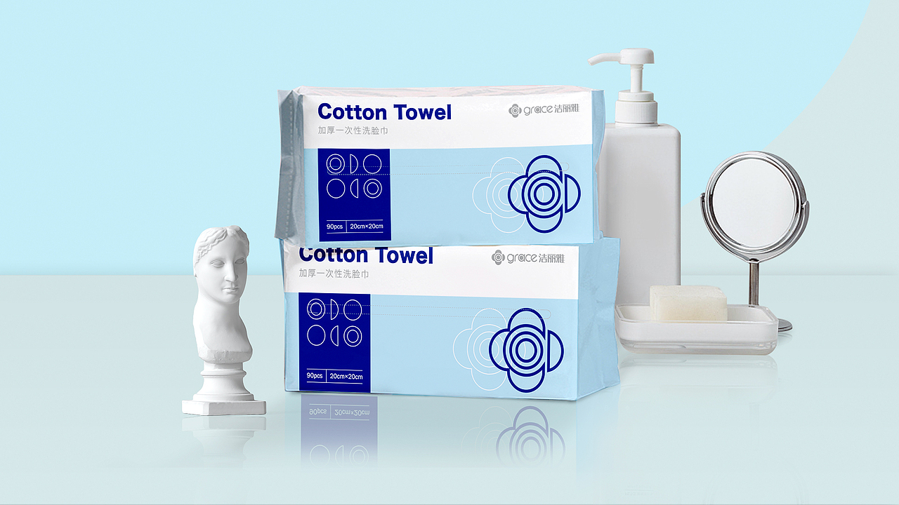 洁丽雅棉柔巾洗脸巾包装设计