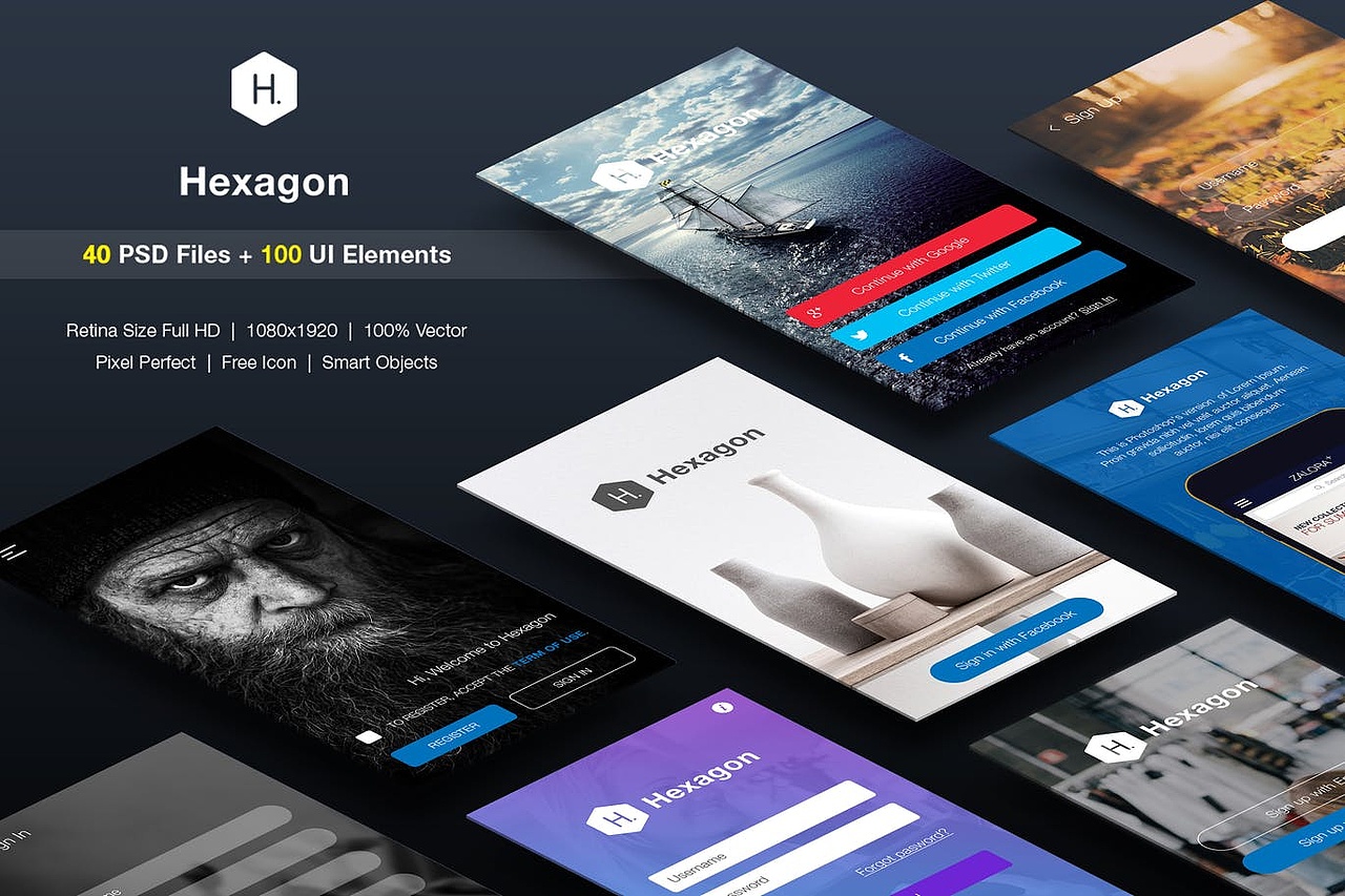 国外APP注册/登录页面UI界面（含源文件分享）