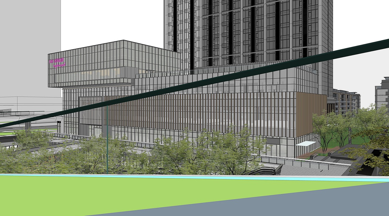 成都万科高线公园景观SU模型下载