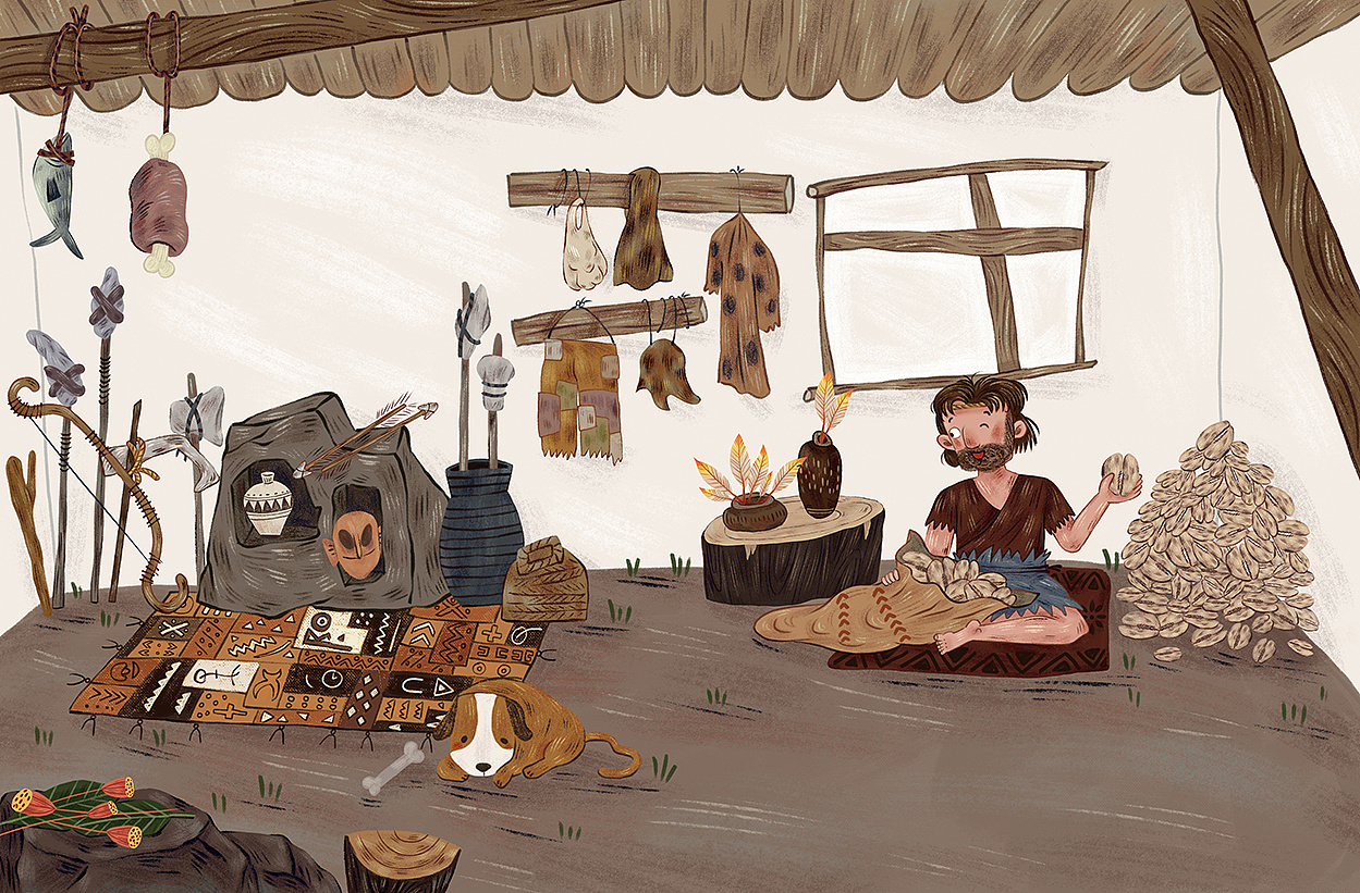 原始部落系列儿童绘本4|插画|绘本|哇哇哇儿插 - 原创作品 - 站酷