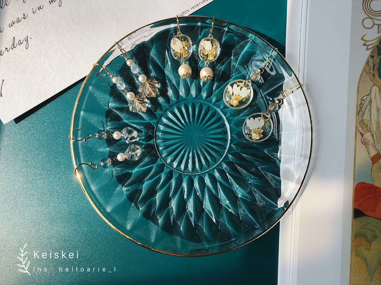 树脂手作⎡ 秋日幻想 ⎦之二 vintage 干花 耳饰（图ZMTgyMzg2MjIw） - 首饰设计 - 站酷设计师Keiskei花园物语原创素材 - 站酷ZCOOL