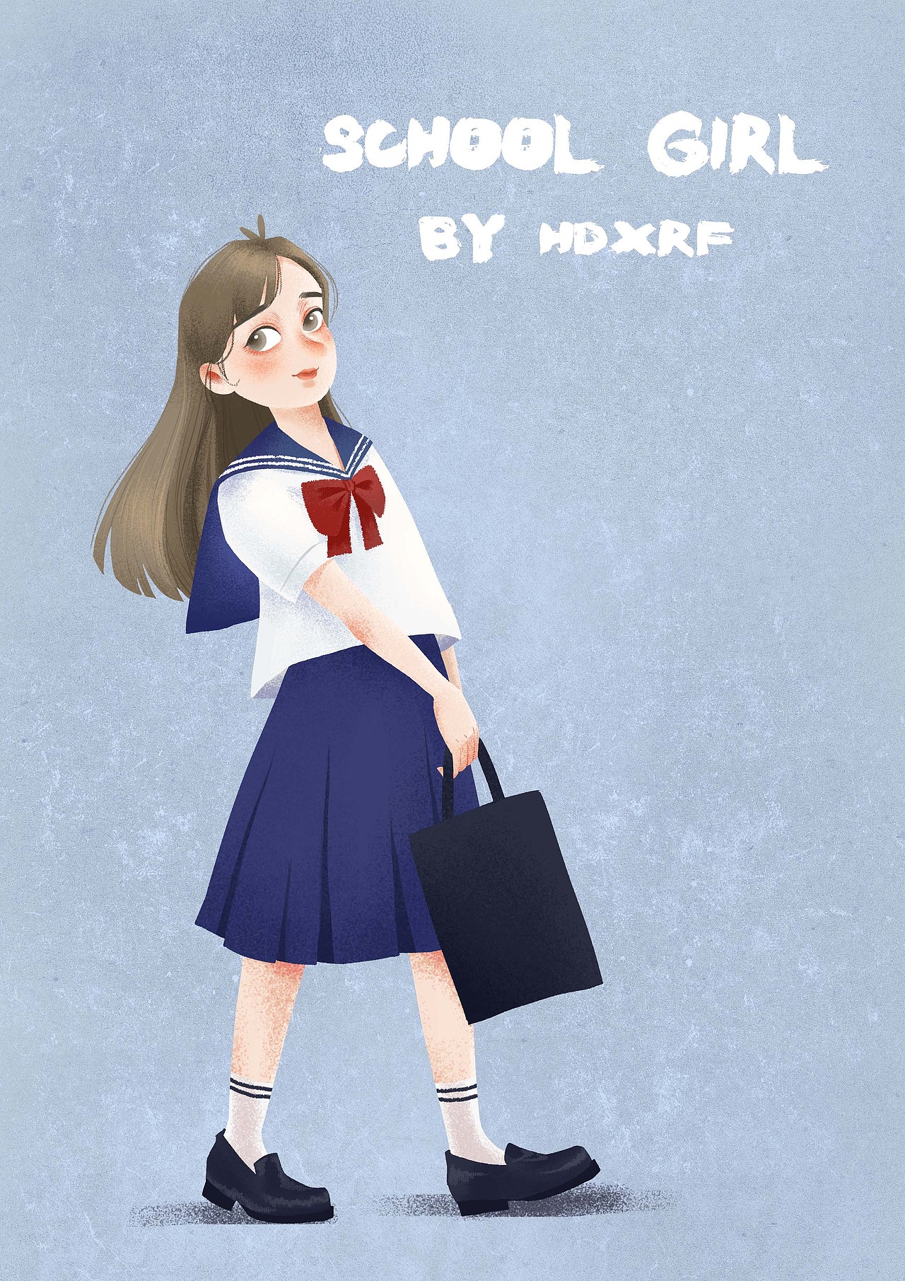 校服女孩（图ZMjA0MjI0ODg0） - 绘本 - 站酷设计师陈大斧子原创素材 - 站酷ZCOOL