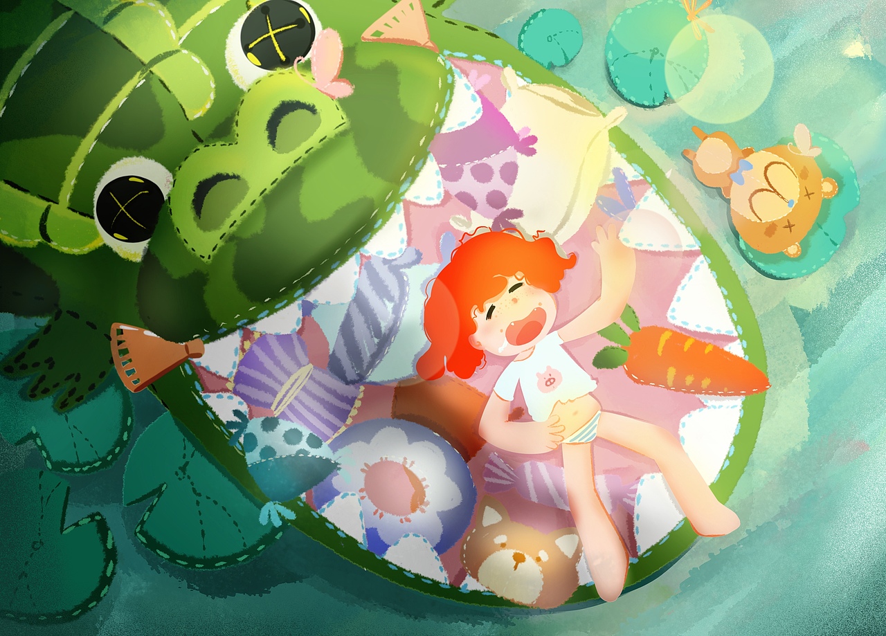 夏日时光（图ZMjU5MDYzMjA0） - 儿童插画 - 站酷设计师Z59146422原创素材 - 站酷ZCOOL