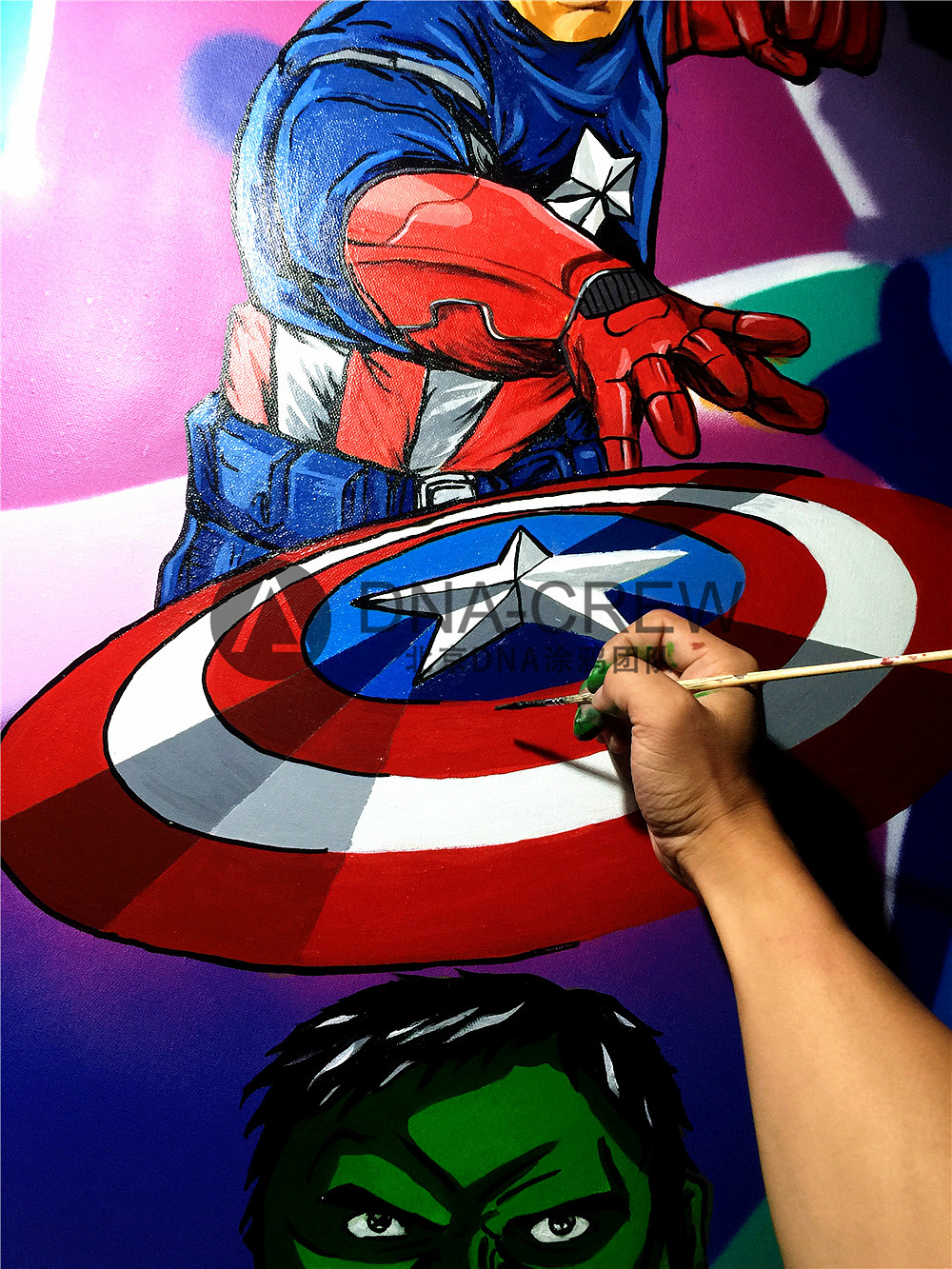 南城大波哥_手绘 涂鸦喷漆_漫威复仇者联盟部分人物