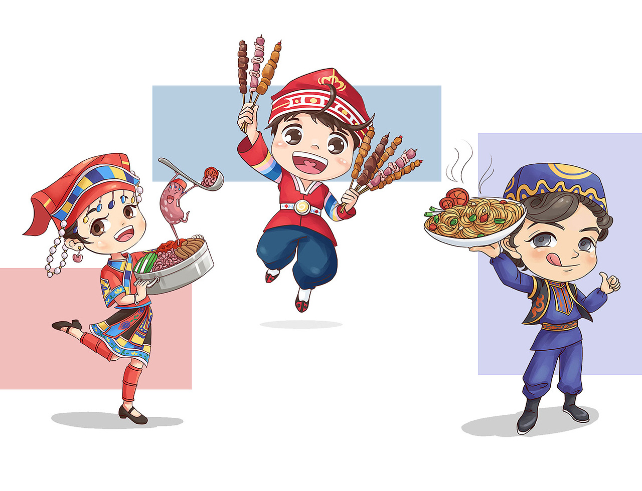 IP插画——美味的民族美食系列2.0（图ZMjM5OTI5NjE2） - 商业插画 - 站酷设计师猫躺躺躺躺躺躺原创素材 - 站酷ZCOOL