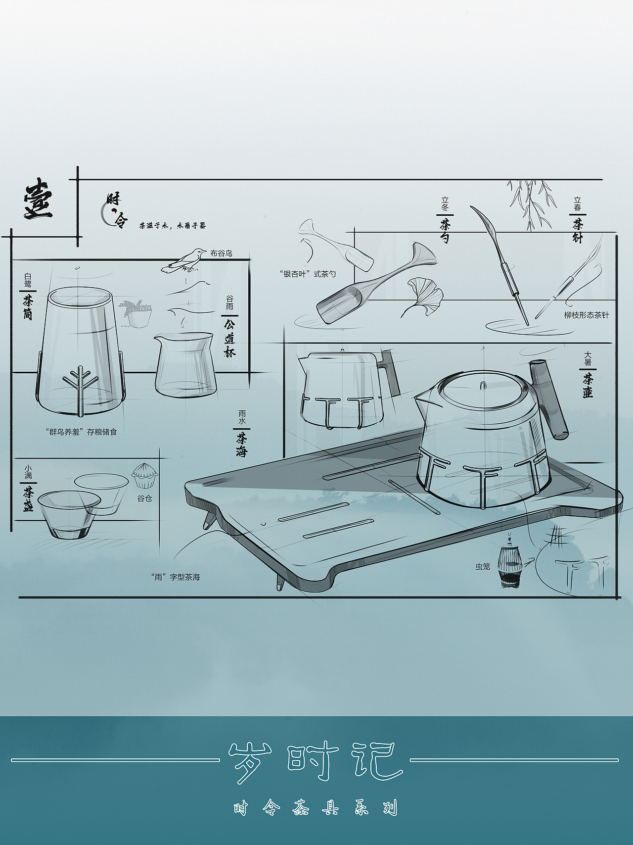 毕业设计岁时记传统节气茶具设计设计案例