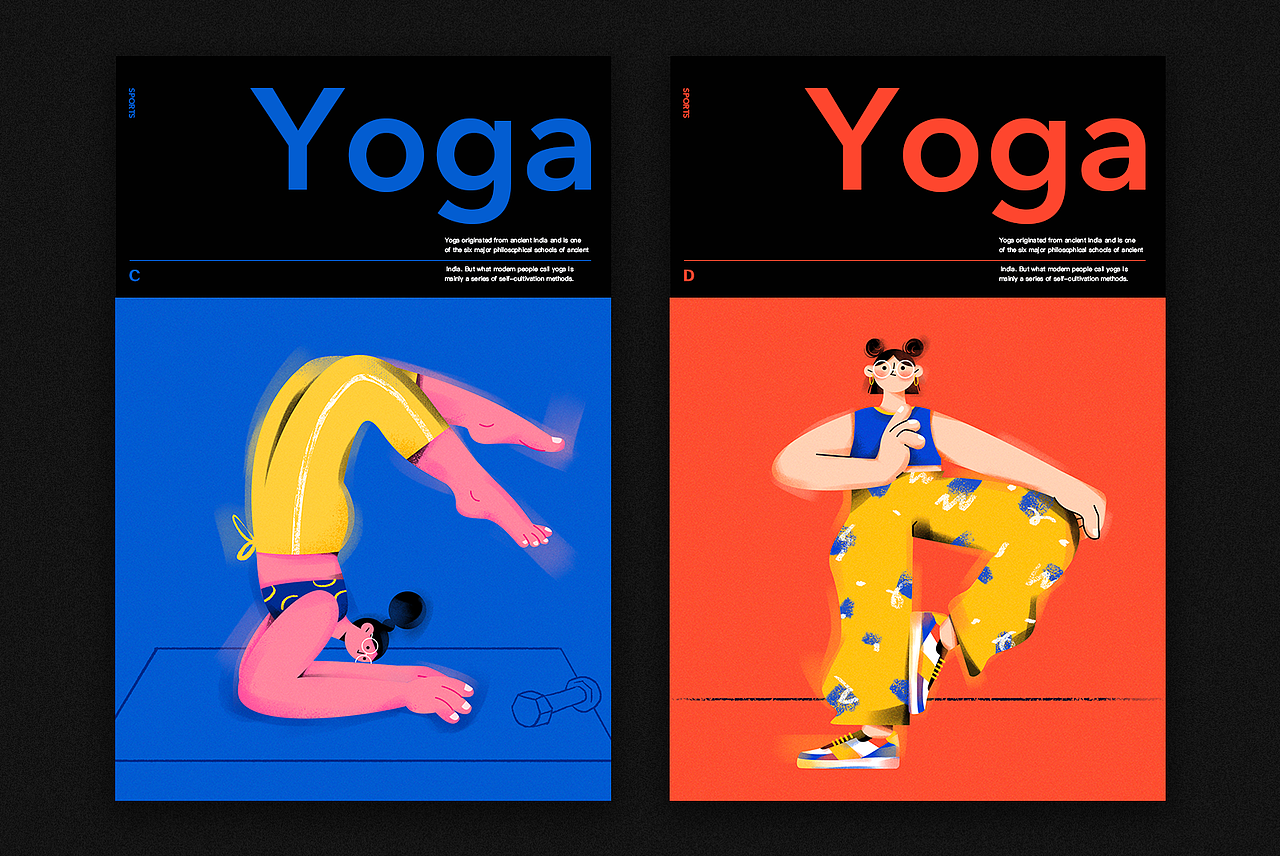 Sports Girl 字母人物插画