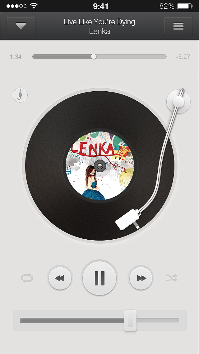 临摹锤子系统音乐播放器界面移植到ios上