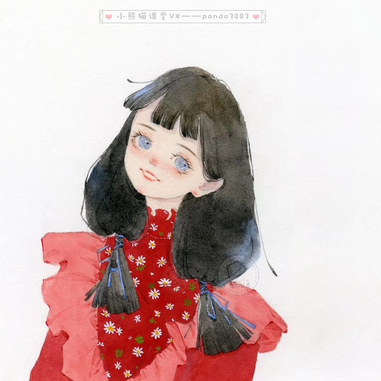 糖果色女孩水彩手绘可爱超甜女生头像