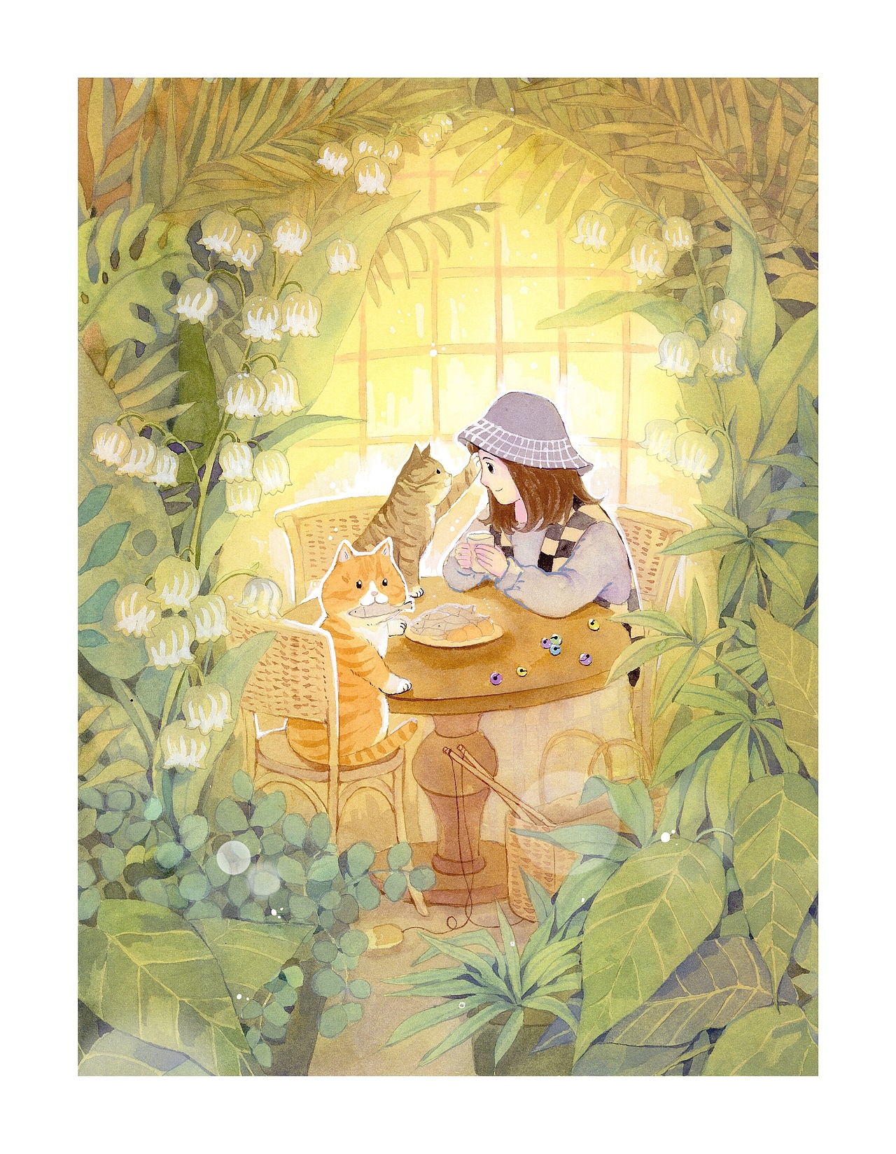 與貓咪的下午茶（圖ZMzI4Mzc0NzU2） - 兒童插畫 - 站酷設(shè)計師馬豆子原創(chuàng)素材 - 站酷ZCOOL