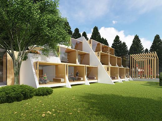大楼外观改建设计方案3D效果图