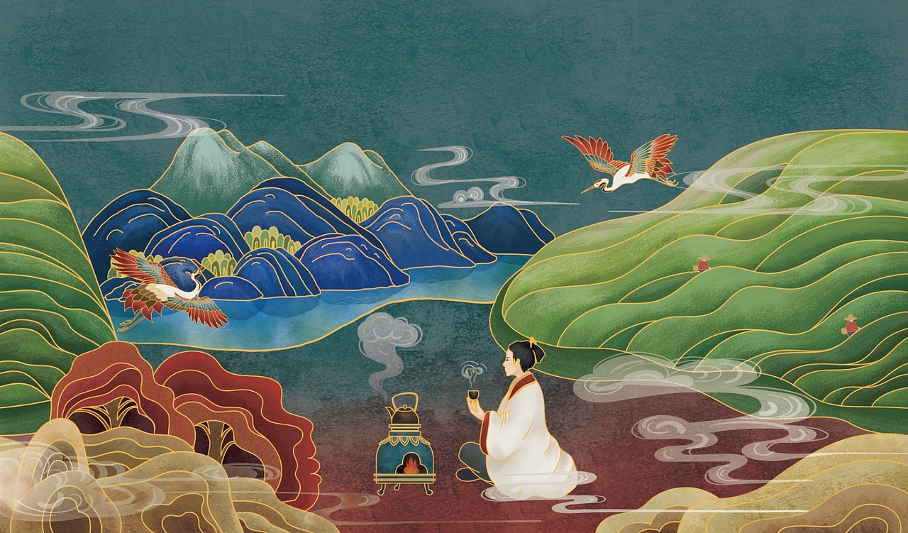 国风茶叶包装（图ZMTk5NzI2NTE2） - 商业插画 - 站酷设计师鲸鱼不游泳原创素材 - 站酷ZCOOL