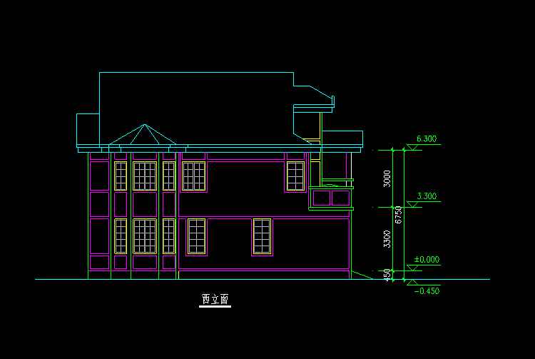 别墅小区特色大门建筑CAD施工图