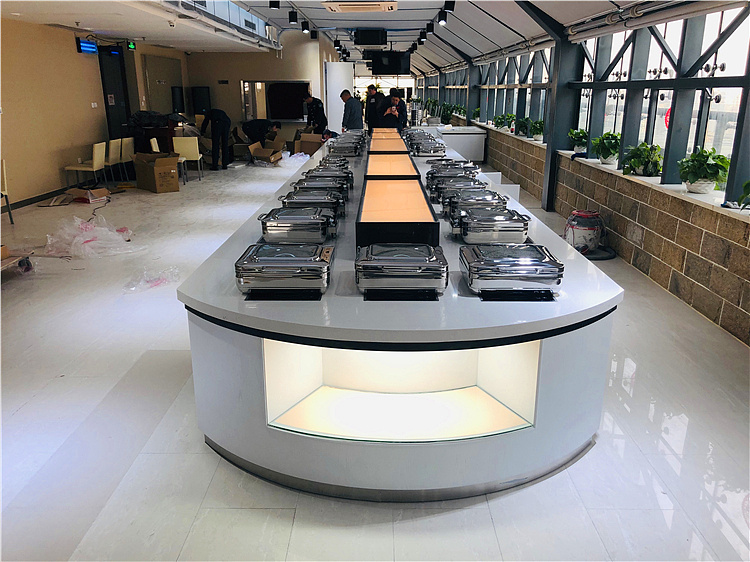 食堂自助餐台定制设计大理石自助餐台实木烤漆餐台