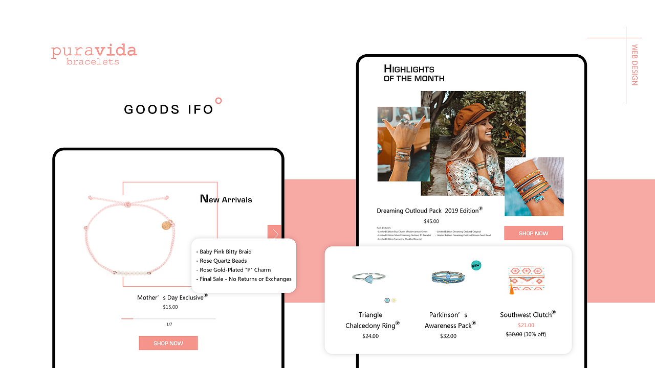 【WEB】PURAVIDA BRACELETS 电商首页设计（图ZMTcxNTYzMDg0） - 电商 - 站酷设计师TenToEleven原创素材 - 站酷ZCOOL