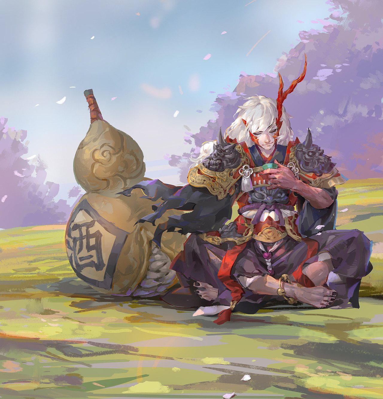 《阴阳师》同人——对酒当歌（图ZNjkyMTY0ODQ=） - 创作习作 - 站酷设计师gasone原创素材 - 站酷ZCOOL