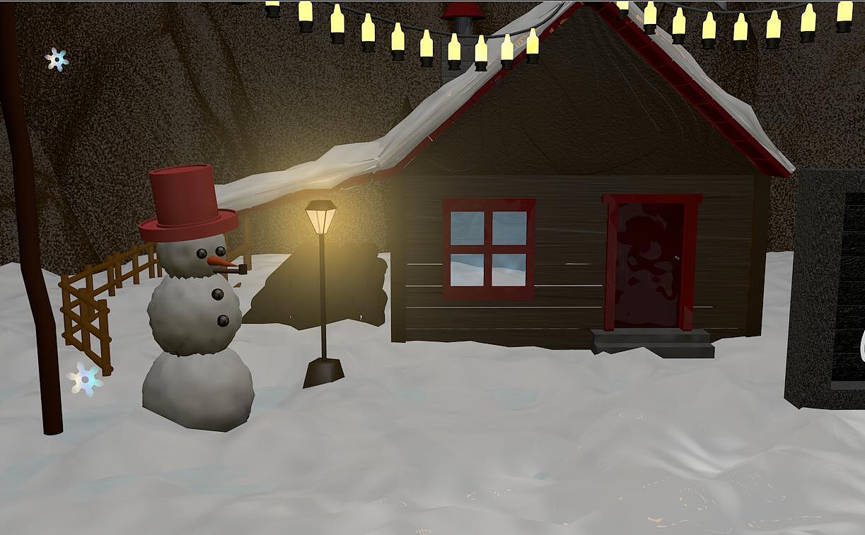 3d建模新年下雪场景