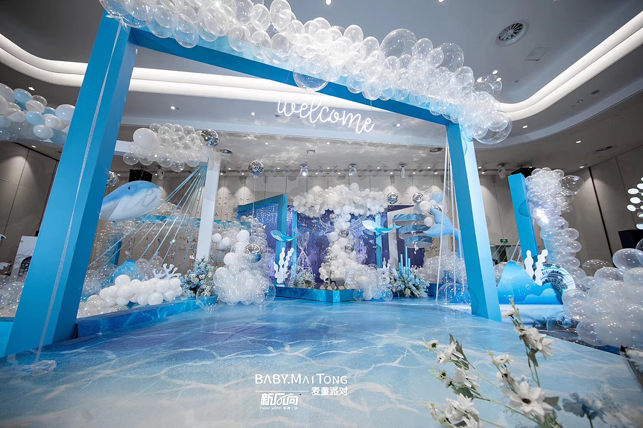 蓝色海洋风婚礼效果图图片素材-编号32043763-图行天下