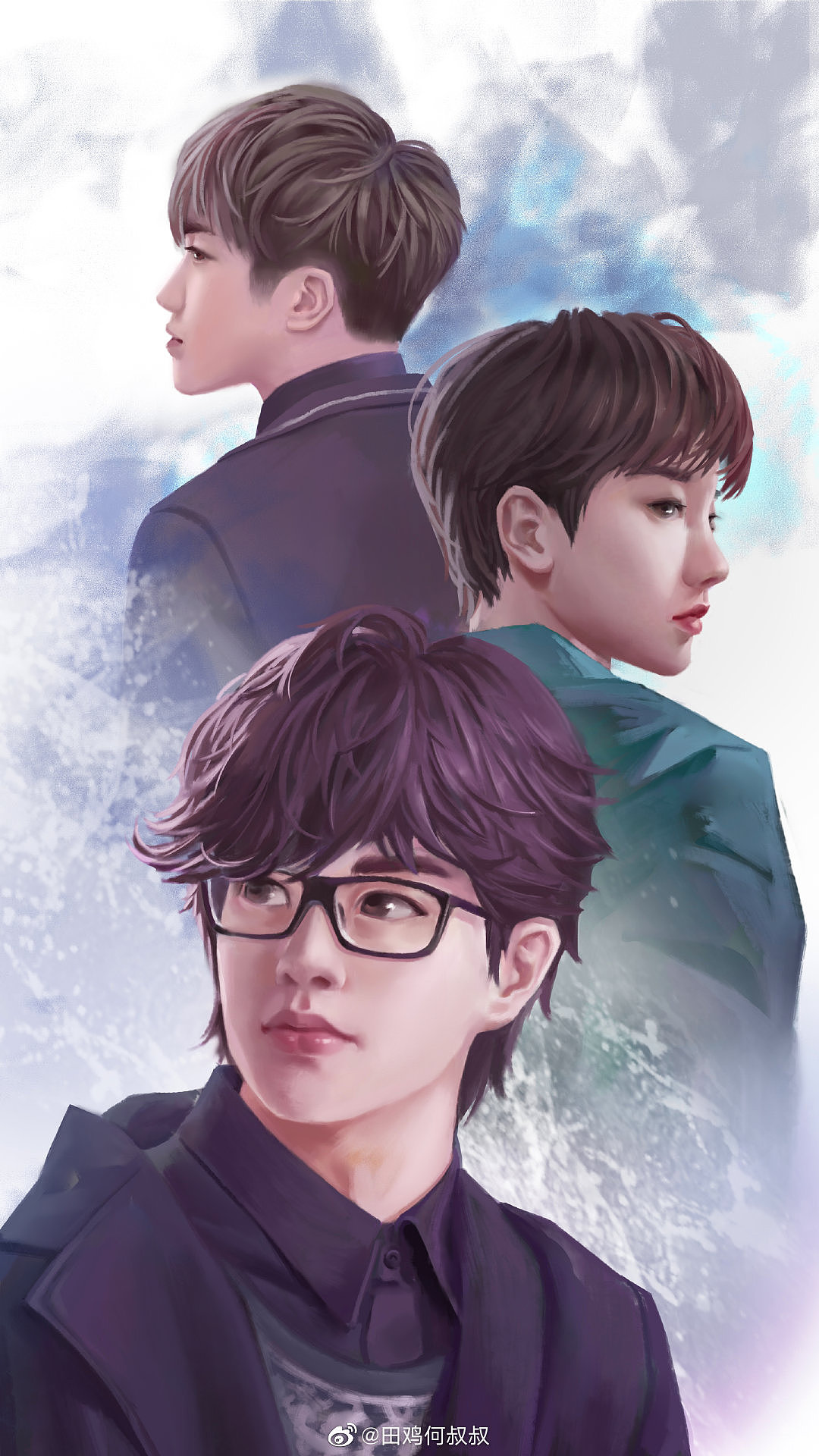 曾经的qq音乐三巨头 许嵩 汪苏泷 徐良|插画|创作习作|田鸡何叔叔