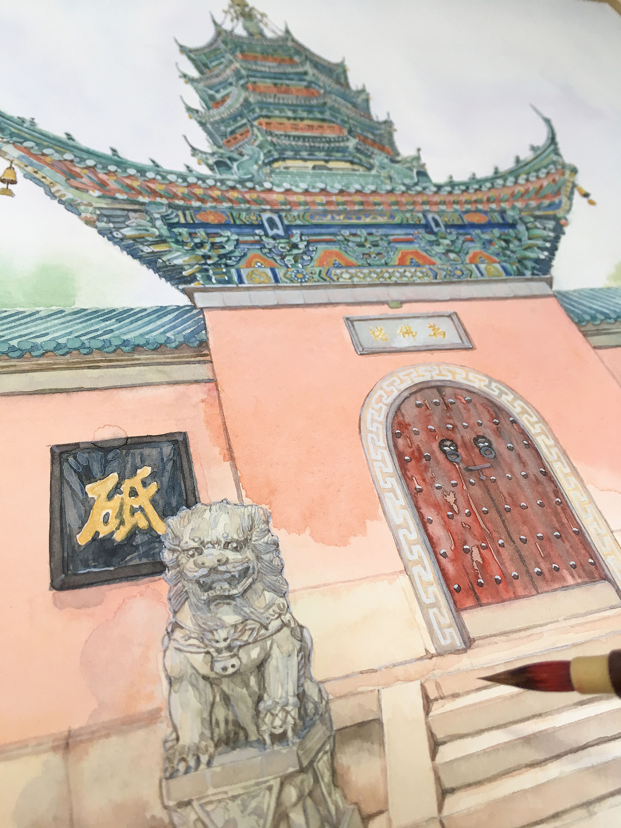 【手绘城市】万佛塔（图ZODU5MDE3NDg=） - 绘画 - 站酷设计师阿骨AOKI原创素材 - 站酷ZCOOL