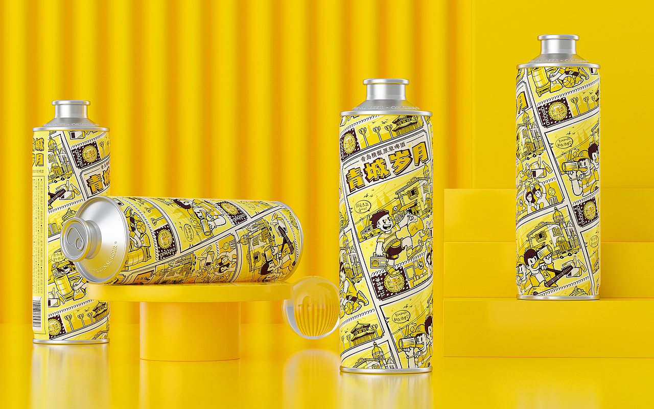 青城岁月精酿原浆啤酒包装设计