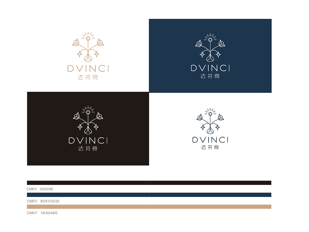 达芬奇花店品牌Logo平面设计（图ZMTc0MTcwNDE2） - Logo - 站酷设计师jemmajemmamin原创素材 - 站酷ZCOOL