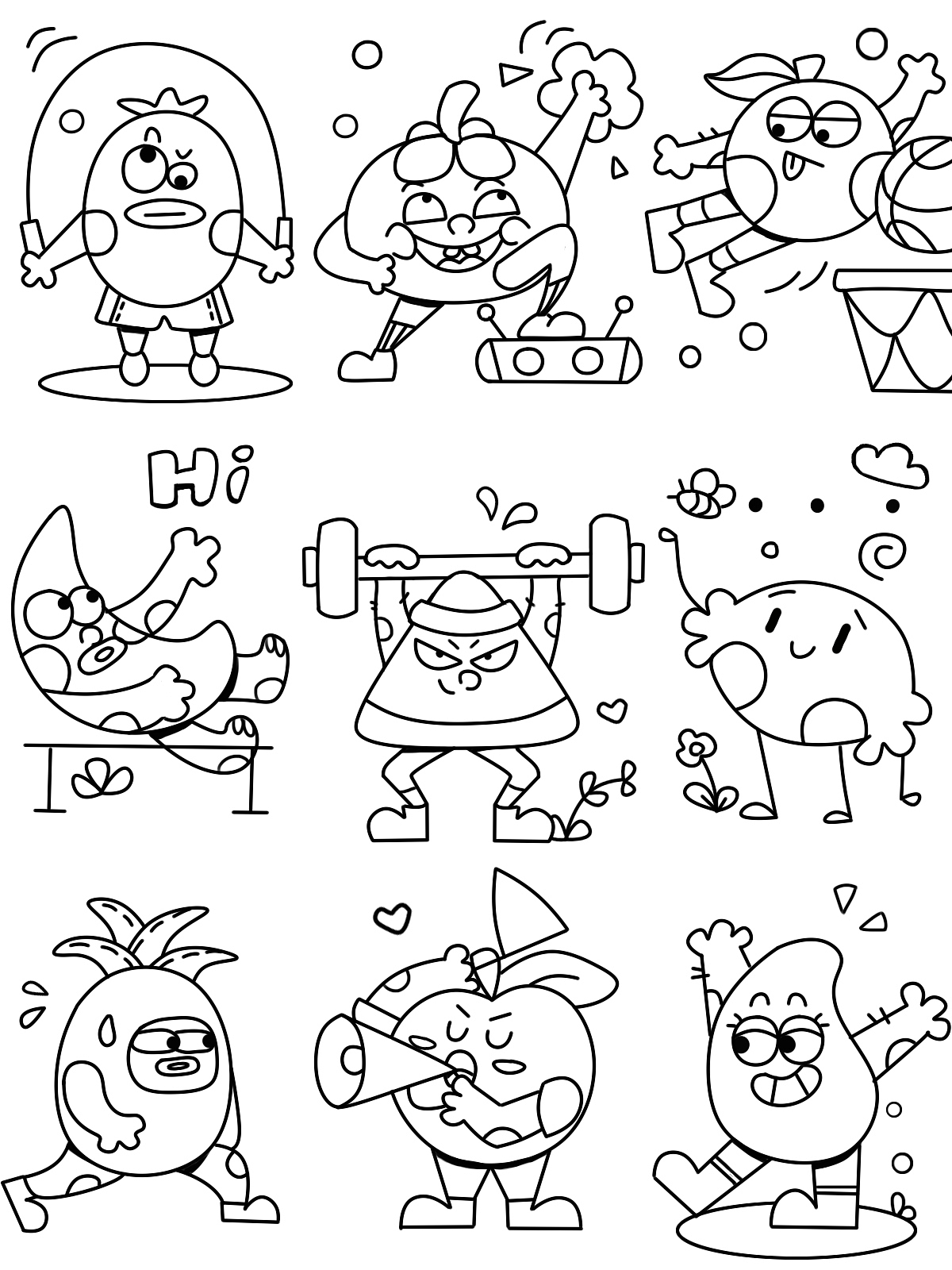 水果运动会（图ZMjUwODUyNjI4） - 新锐潮流插画 - 站酷设计师五只鱼SERA原创素材 - 站酷ZCOOL