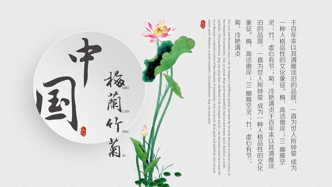 梅兰竹菊·中国风模板系列