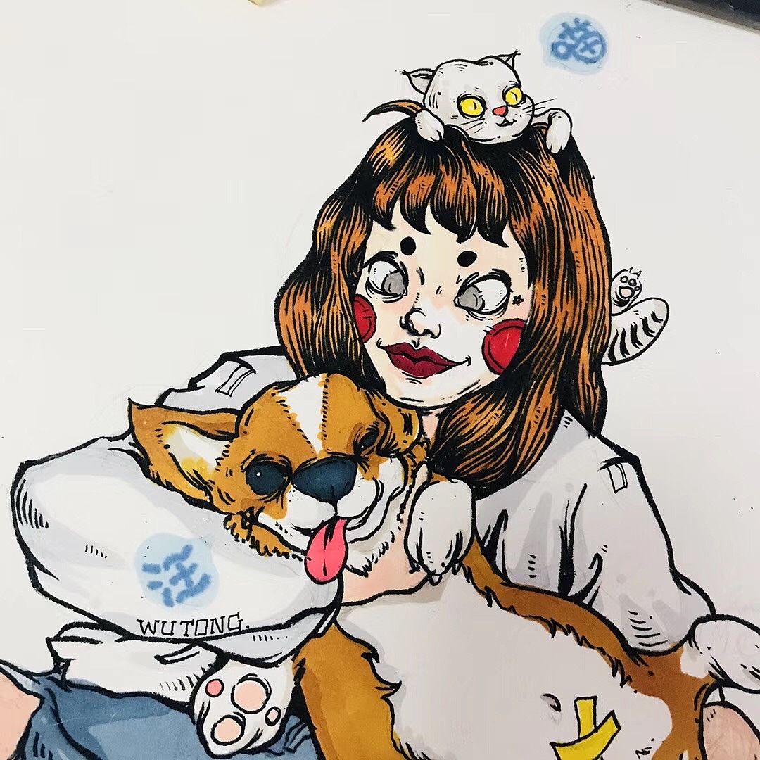 大狗麻衣2018插画总结（图ZMTQwMjI0Mzg0） - 新锐潮流插画 - 站酷设计师大狗麻衣原创素材 - 站酷ZCOOL