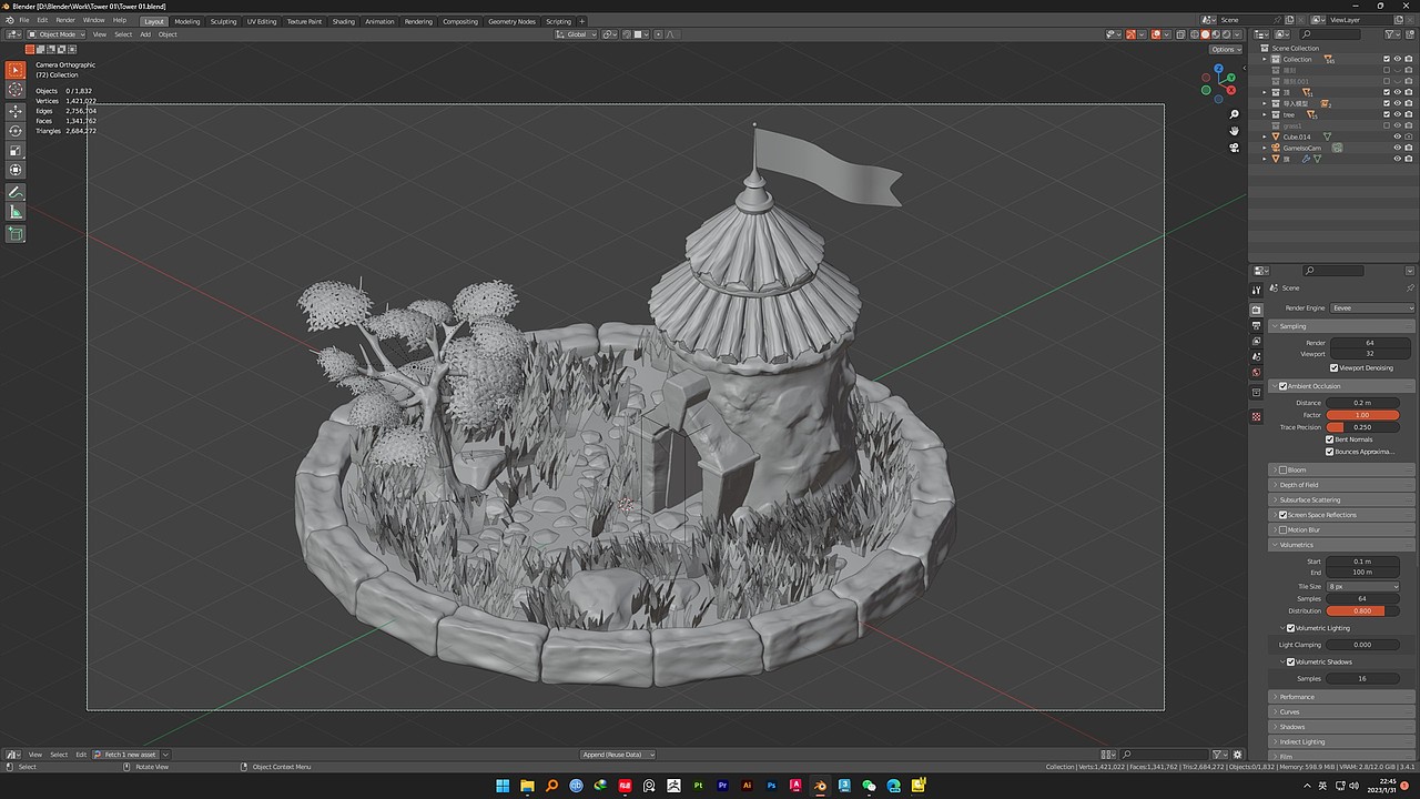 Blender 塔楼卡通场景（图ZMzI4OTUyNTI4） - 场景 - 站酷设计师祝巍原创素材 - 站酷ZCOOL