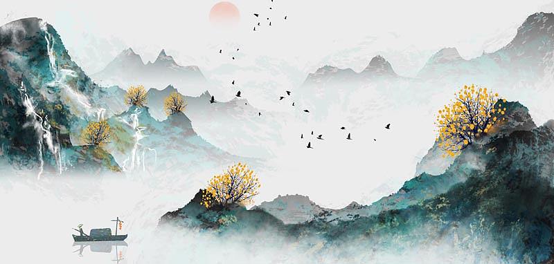 山水水墨（图ZMTU4MDkxMTI0） - 商业插画 - 站酷设计师心灵艺坊原创素材 - 站酷ZCOOL