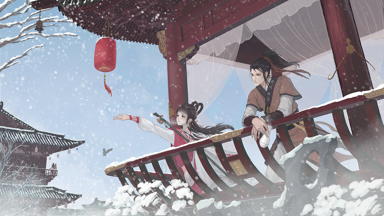 之前为射雕画的《冬至》活动KV