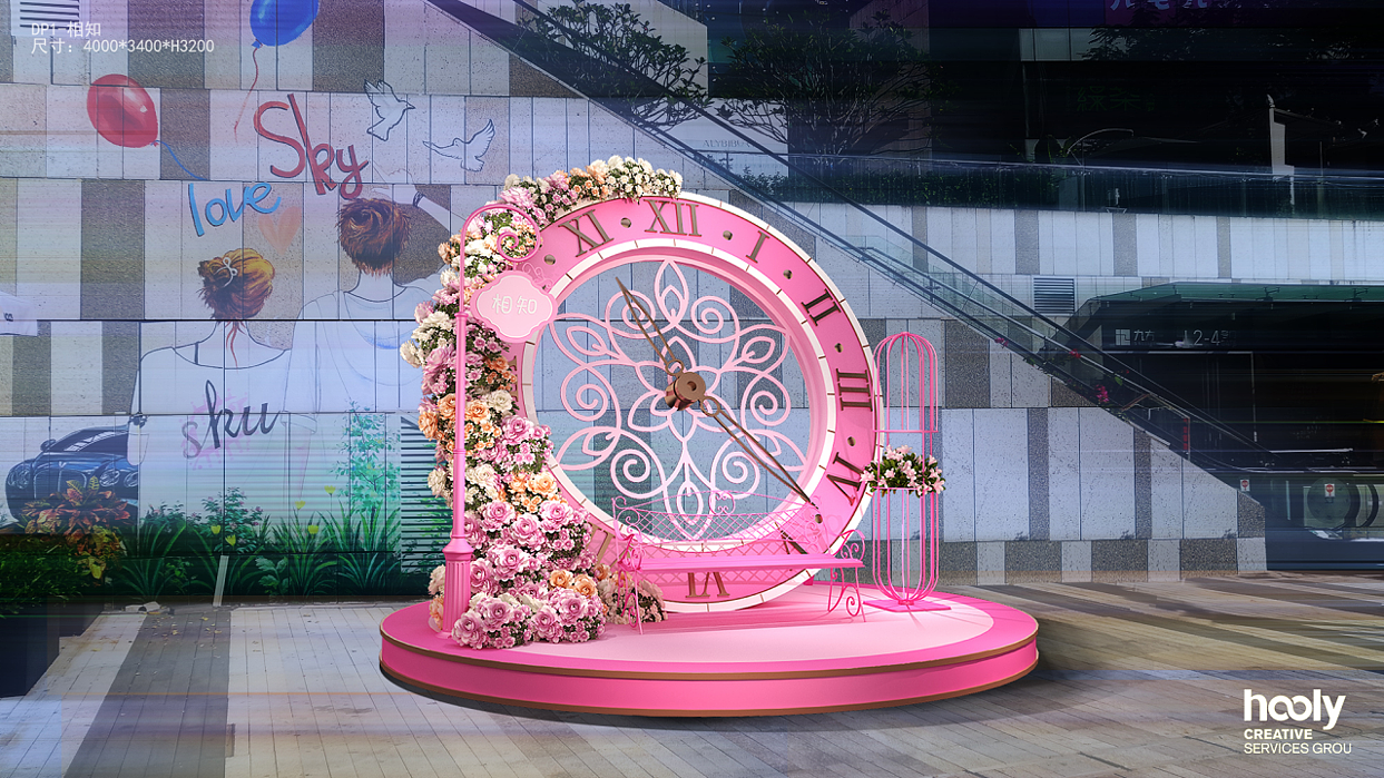 华强北九方爱情广场台阶美陈展示（图ZMTcxMTUwMDM2） - 展陈设计 - 站酷设计师汇林文化原创素材 - 站酷ZCOOL