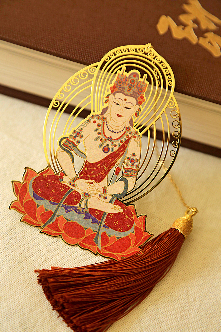 #敦煌文创#金属书签-沙玉莲馨（铜）